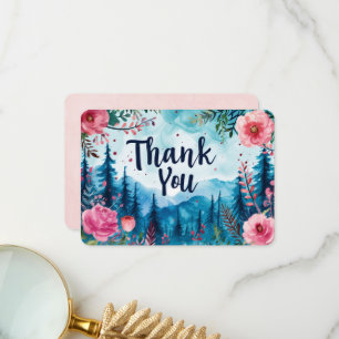 Mountain Blooms Blank Thank You Card