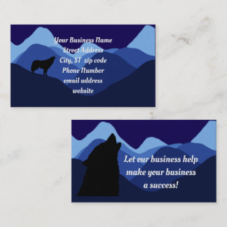Mountain blue wolf 2 sided Business Card