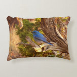 Mountain Bluebird at Arches National Park Accent Pillow