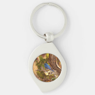 Mountain Bluebird at Arches National Park Keychain