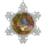 Mountain Bluebird at Arches National Park Snowflake Pewter Christmas Ornament