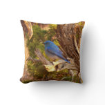 Mountain Bluebird at Arches National Park Throw Pillow