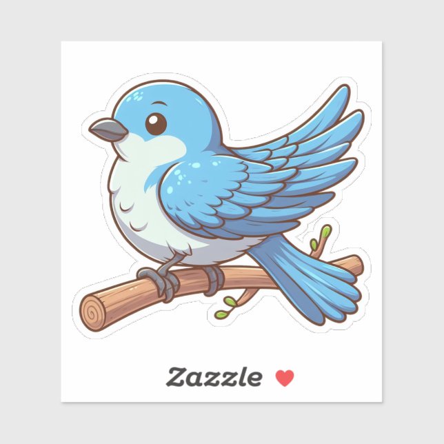 Mountain Bluebird bird Custom-Cut Vinyl Sticker (Sheet)