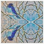 Mountain Bluebird in Snow Fabric