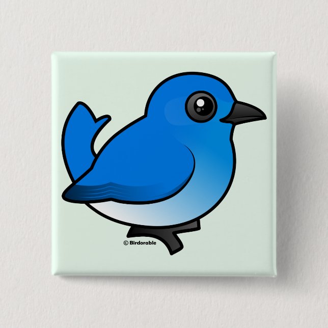 Mountain Bluebird Pinback Button (Front)