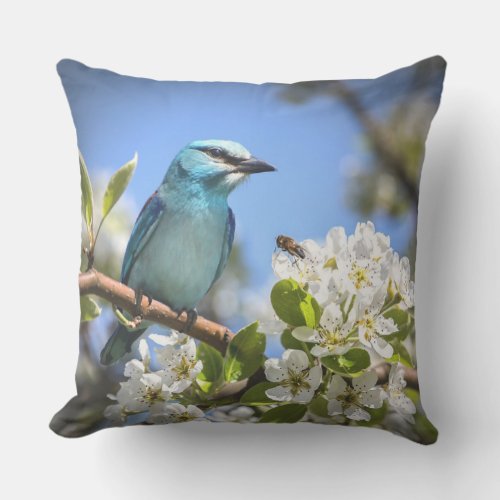 Mountain Bluebird Throw Pillow