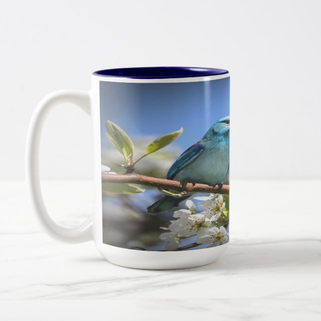 Mountain Bluebird Two-Tone Coffee Mug (Left)