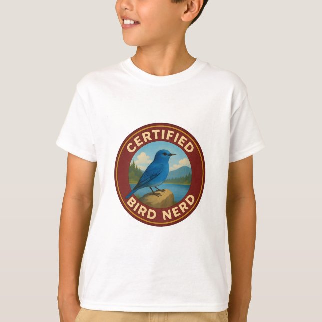 Mountain Bluebird Vintage Badge T-Shirt (Front)