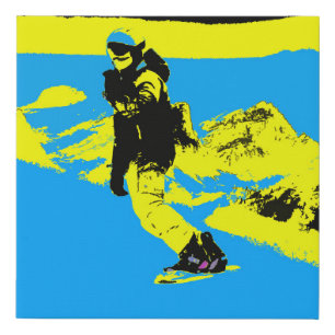 Mountain Boarding - Snowboarder Faux Canvas Print