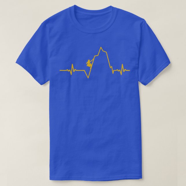 Mountain Bolder Climbing Heartbeat Rock Climbing C T-Shirt (Design Front)