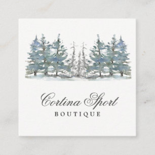 Mountain boutique shop forest elegant square business card