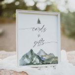 Mountain Boy Baby Shower Cards and Gifts Sign<br><div class="desc">Show your baby shower guests where to leave their cards and gifts with this rustic mountain welcome sign.</div>