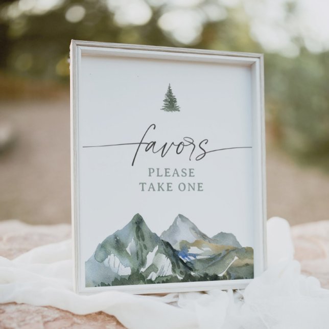 Mountain Boy Baby Shower Favors Sign (Creator Uploaded)