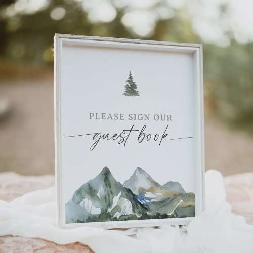 Mountain Boy Baby Shower Guest Book Sign