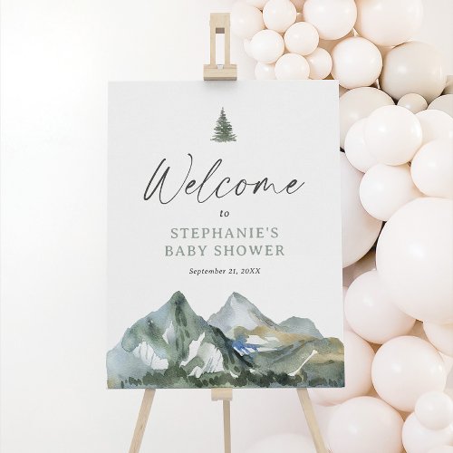 Mountain Boy Baby Shower Welcome Sign