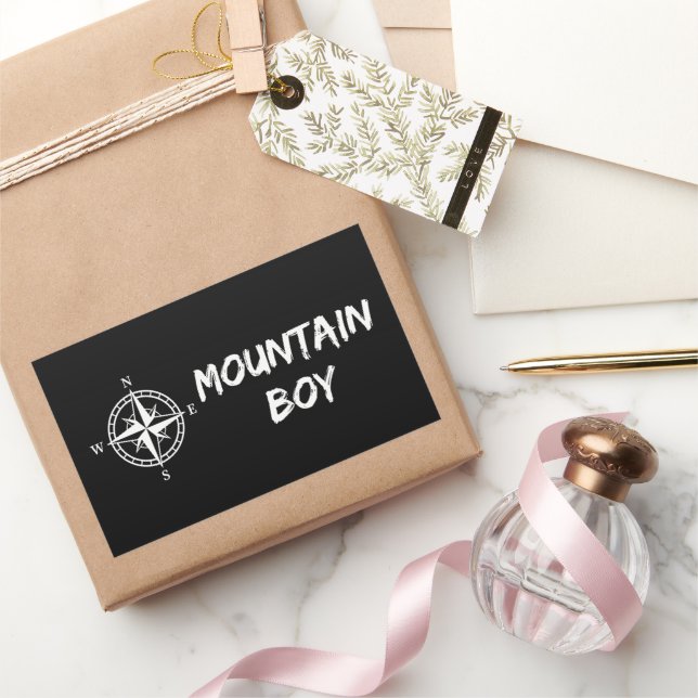 Mountain boy rectangular sticker (Gifting)