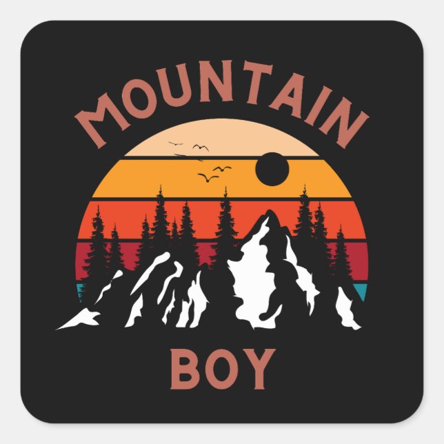 Mountain Boy Square Sticker (Front)