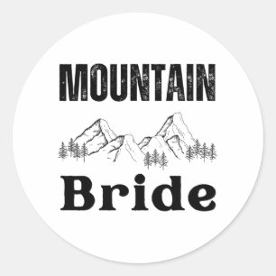 Mountain Bride Hiking Outdoor Bachelorette Party C Classic Round Sticker