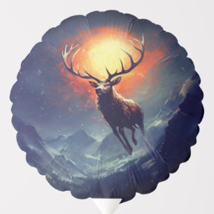 Mountain Buck Running From Blazing Fire Balloon