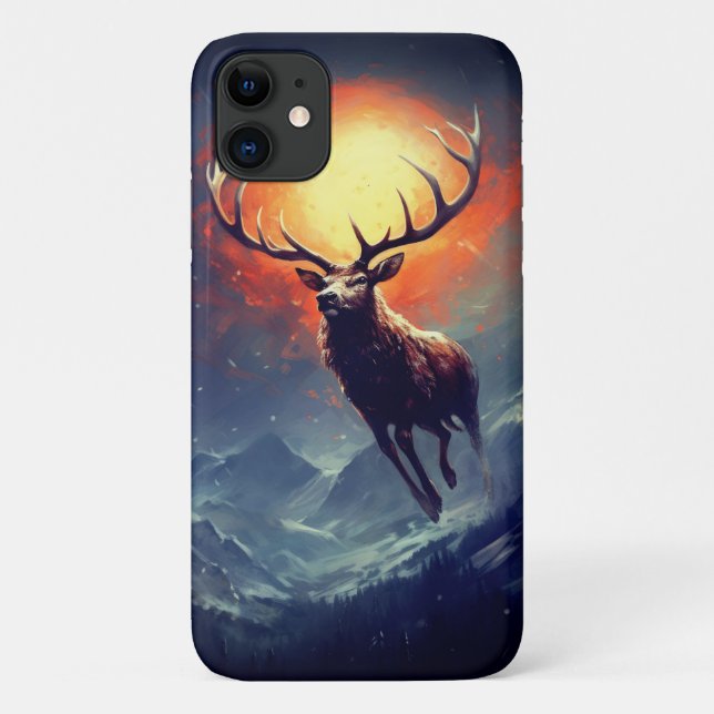 Mountain Buck Running From Blazing Fire   Case-Mate iPhone Case (Back)
