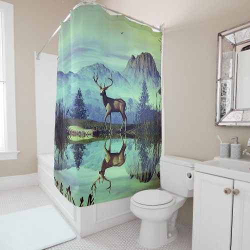 Mountain Buck Shower Curtain