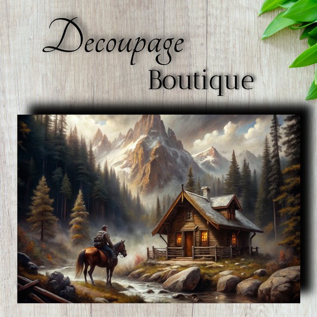 Mountain Cabin Decoupage Tissue Paper (Mountain Cabin Decoupage Tissue Paper)