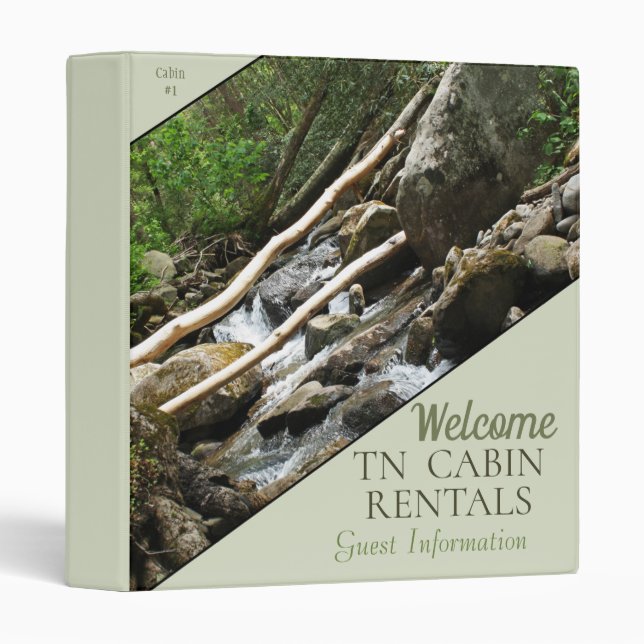 Mountain Cabin, Glamping Guest Informmation Binder (Front/Spine)