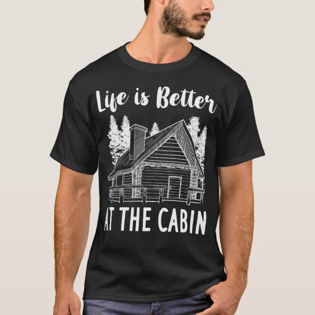 Mountain Cabin House Gift Owner Tent T-Shirt (Front)
