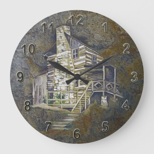 Mountain Cabin Large Clock