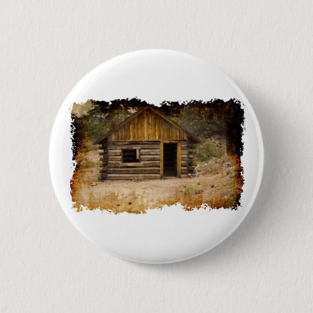 Mountain Cabin Pinback Button (Front)