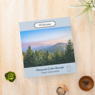 Mountain Cabin Rentals Guest Information 3 Ring Binder