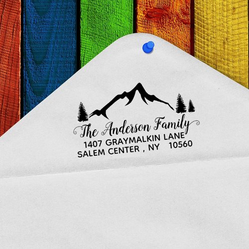 Mountain Calligraphy Address Family Handwritten Self_inking Stamp