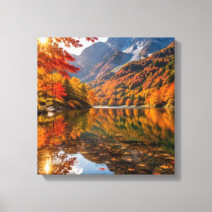 Mountain Calm in Fall Canvas Print