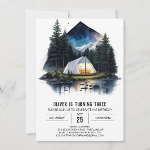 Mountain Campfire Kids' Birthday Invitation