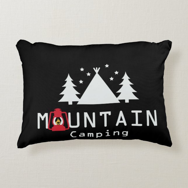 Mountain Camping Accent Pillow (Front)