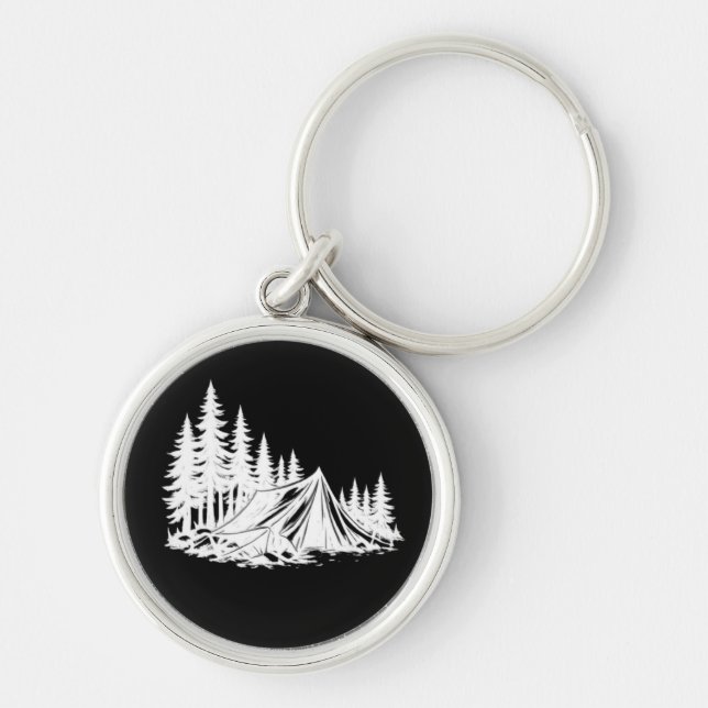 Mountain Camping Adventure Nature Keychain (Front)