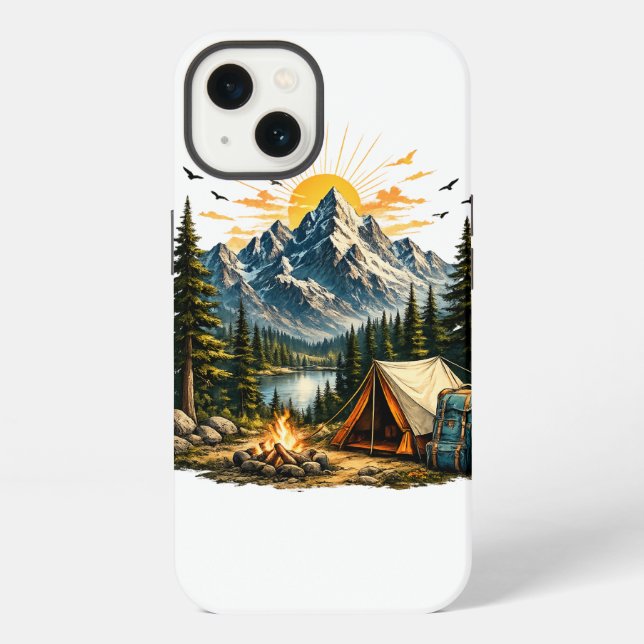 Mountain Camping Adventure Sunset Nature  iPhone Case (Back)