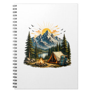 Mountain Camping Adventure Sunset Nature T-shirt Notebook