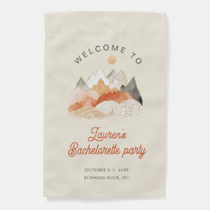 Mountain Camping Bachelorette Party Garden Flag