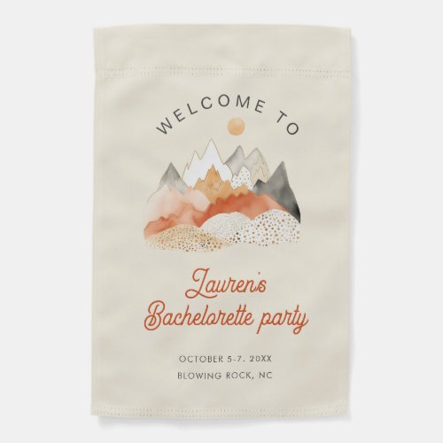 Mountain Camping Bachelorette Party  Garden Flag