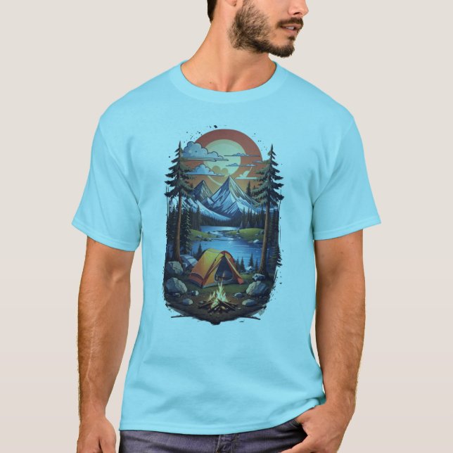 Mountain Camping Back Packing T-Shirt (Front)