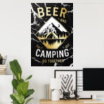 Mountain Camping &amp; Beer Poster