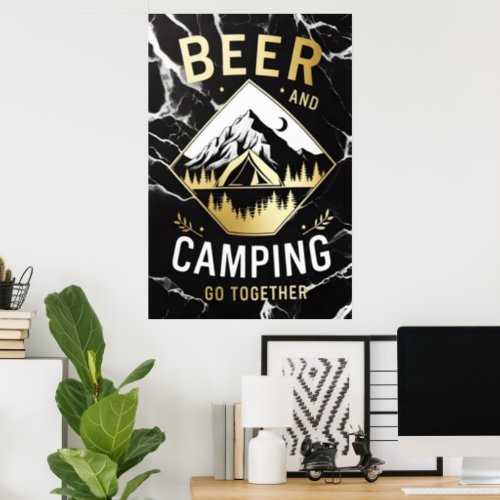 Mountain Camping  Beer Poster