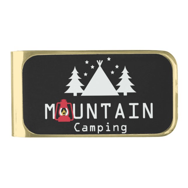 mountain camping gold finish money clip (Front)