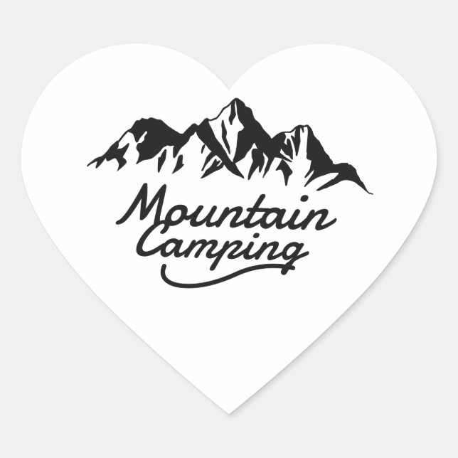 Mountain Camping Heart Sticker (Front)