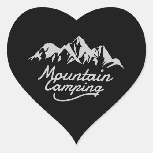 Mountain Camping Heart Sticker