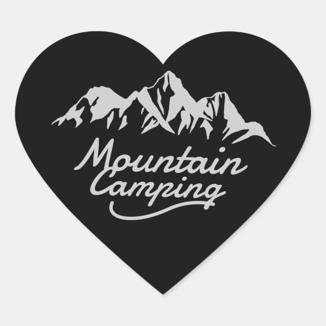 Mountain Camping Heart Sticker (Front)