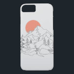 Mountain Camping iPhone Case<br><div class="desc">This is the perfect cute mountain landscape design for your everyday phone uses.</div>