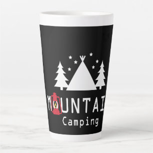 Mountain Camping Modern Badge Latte Mug