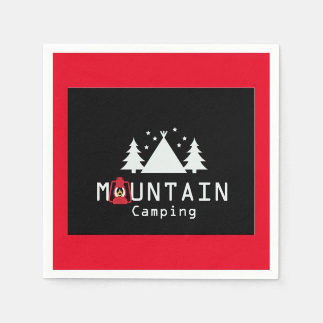 mountain camping paper napkins (Front)